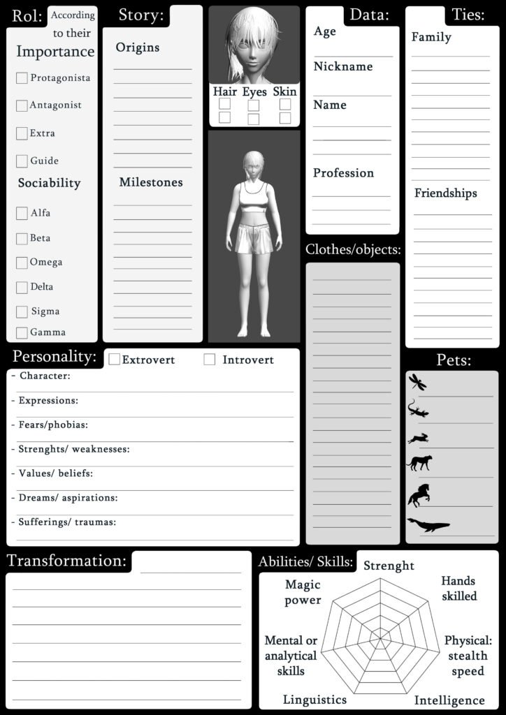 Character sheet female